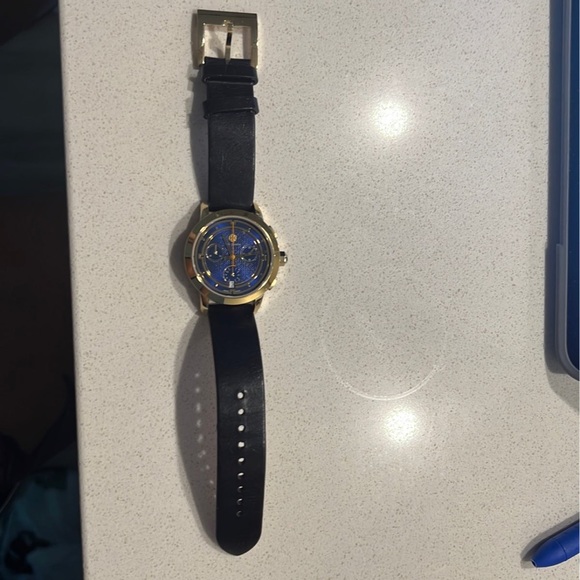 Tory burch navy watch with blue face